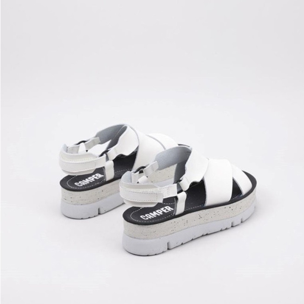 Camper Oruga Up White Leather Platform Sandal - Picture 3 of 8